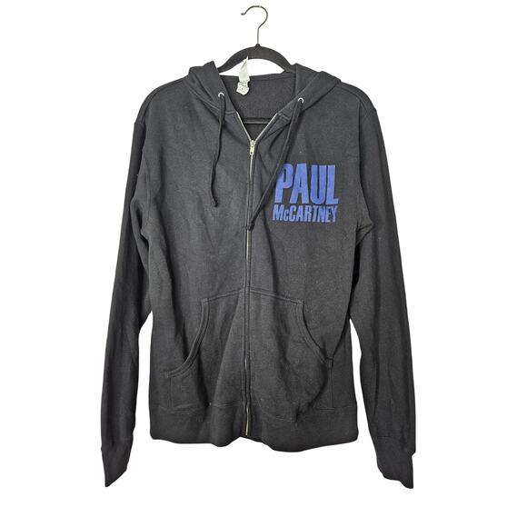 Paul McCartney S Black Full Zip Hoodie Sweatshirt Merch Tour 2010 Band Tee - Picture 2 of 5